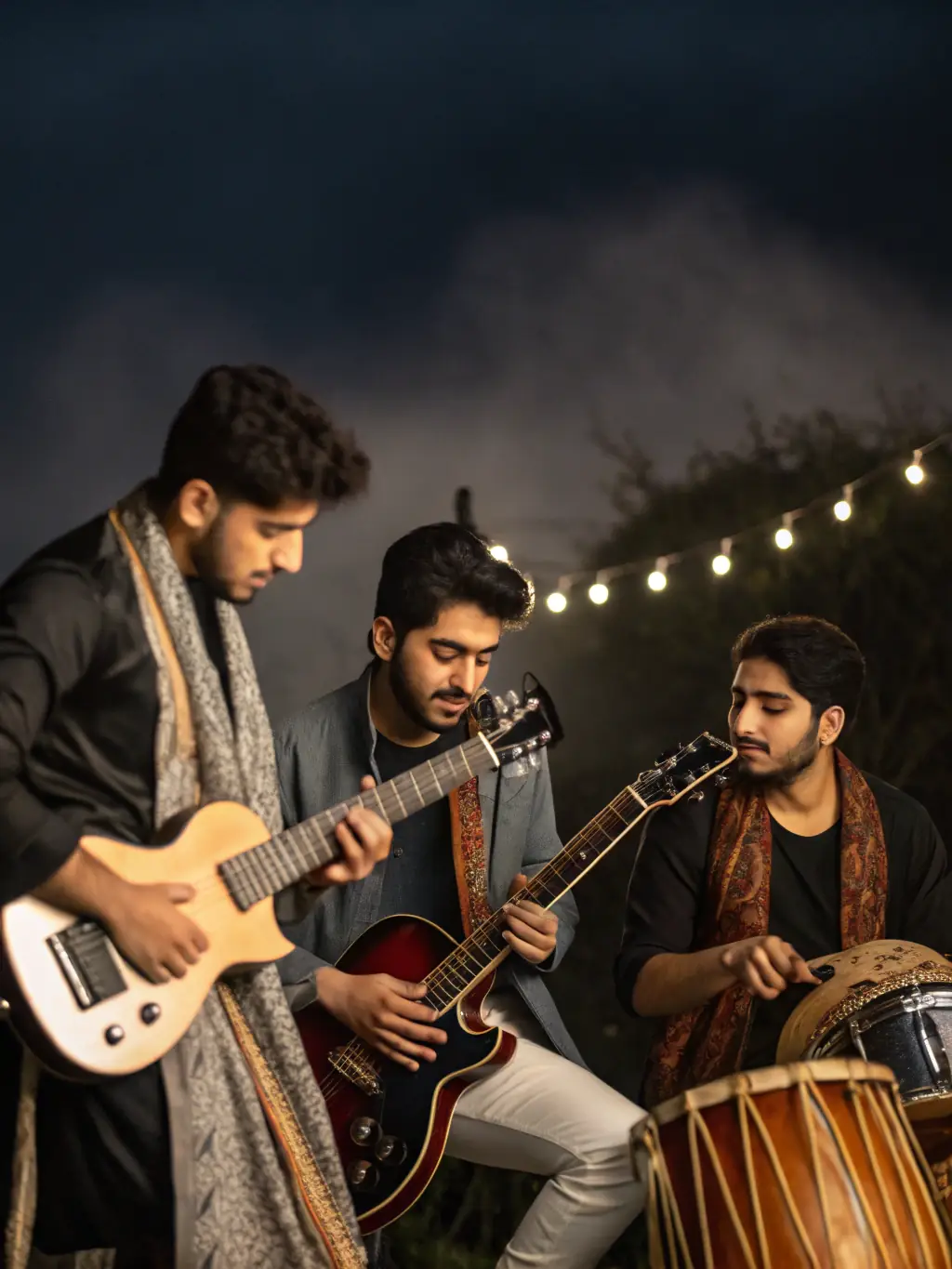 A picture of young musicians performing at a local heritage site, drawing attention to both the artistic talent and the architectural significance of the location.