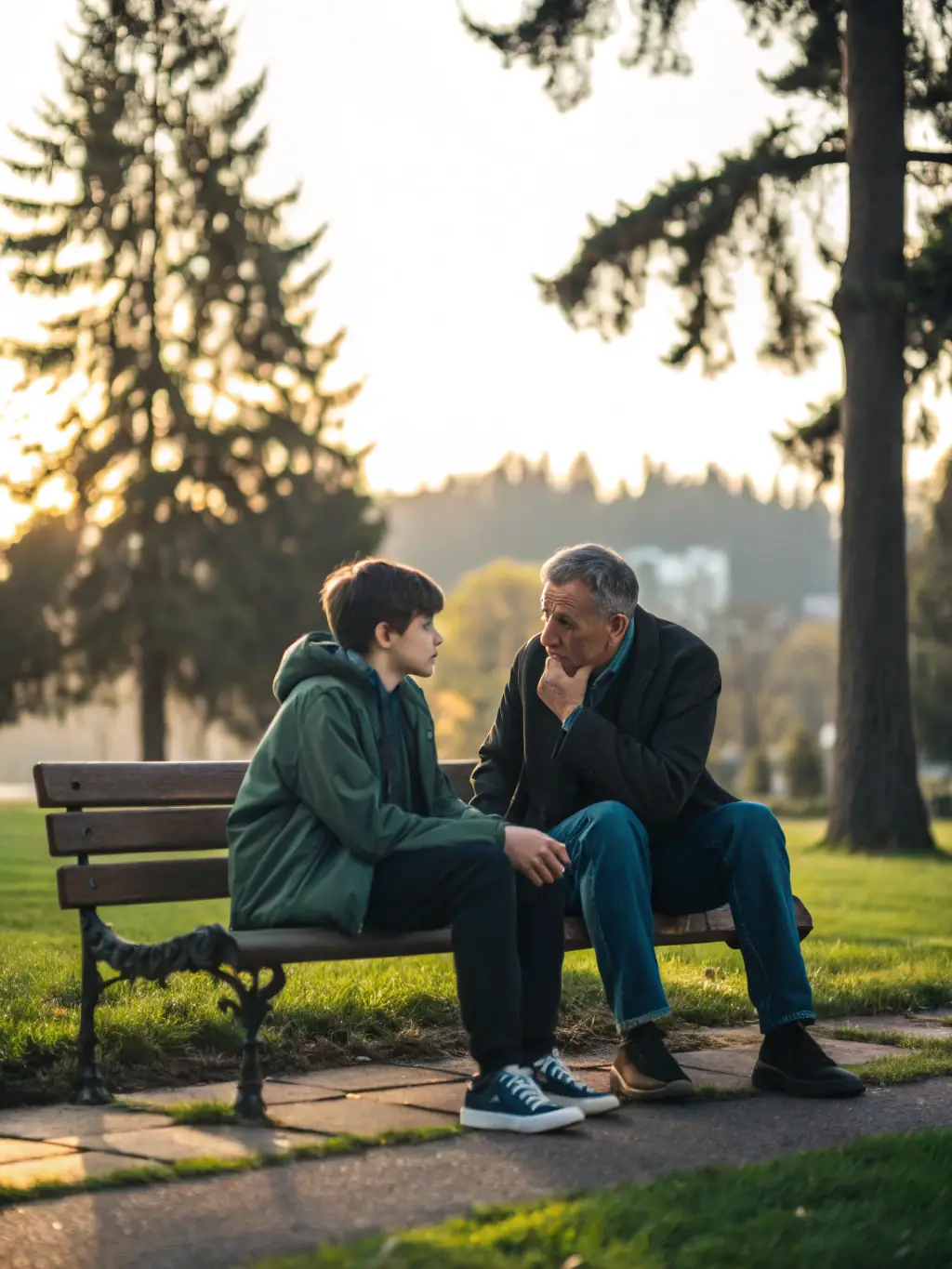A photograph capturing a young artist mentoring an older adult during an art workshop, showcasing intergenerational collaboration and skill-sharing.