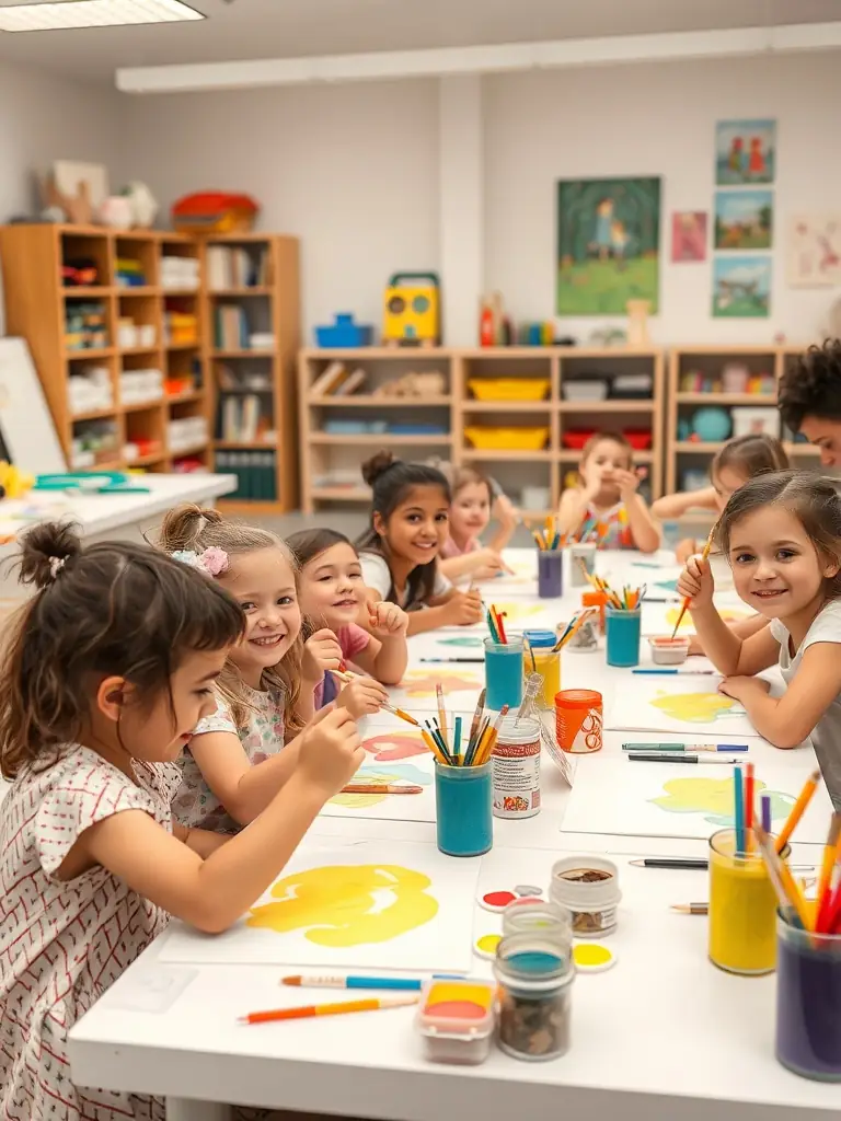 An image of children participating in an art therapy session facilitated by EVENEMENTS A PART, showing them engaged in creative activities and expressing their emotions through art.